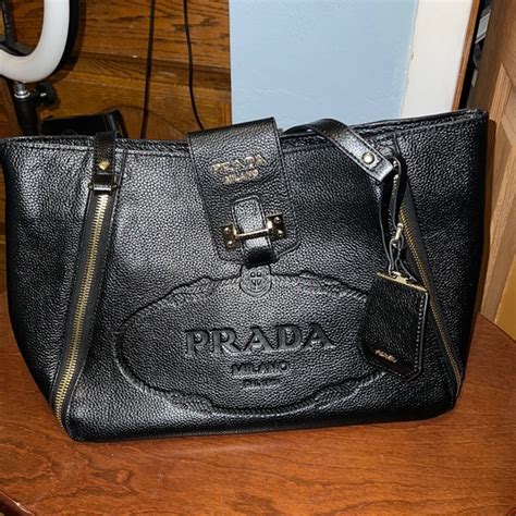 prada pebbled leather bag|Prada leather bags women.